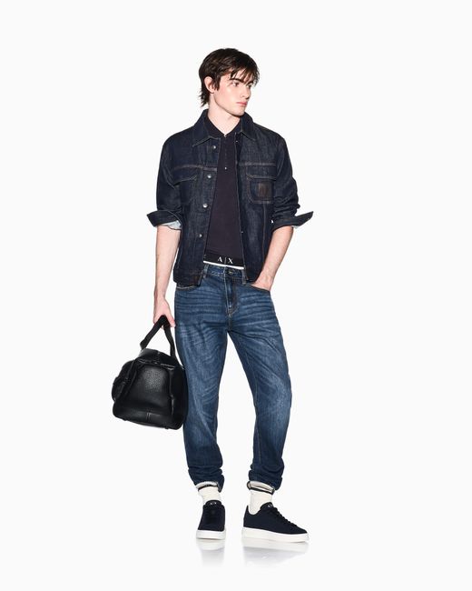 ARMANI EXCHANGE Blue Polo Shirt for men