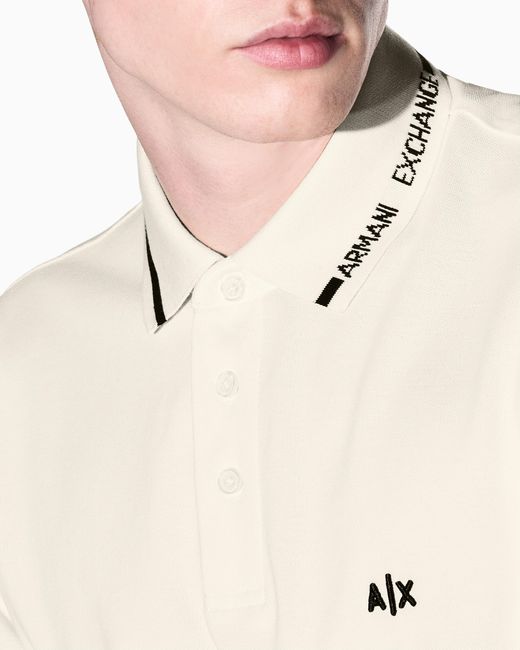 ARMANI EXCHANGE White Regular Fit Polo Shirt for men