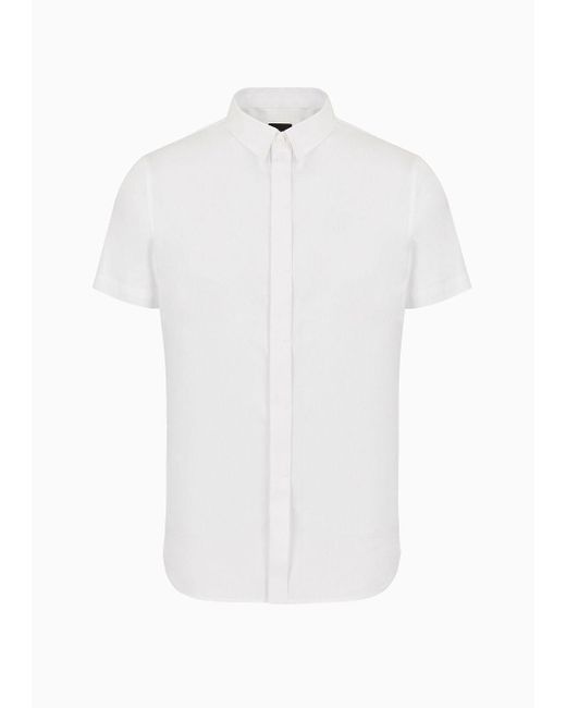 Armani Exchange White Slim Fit Stretch Cotton Shirt for men