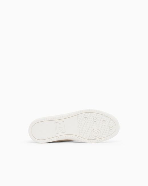 ARMANI EXCHANGE White Sneakers With Coated Upper And Rubber Sole
