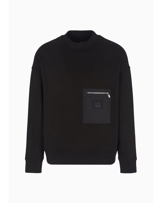 Armani Exchange Black Sweatshirts Without Hood for men