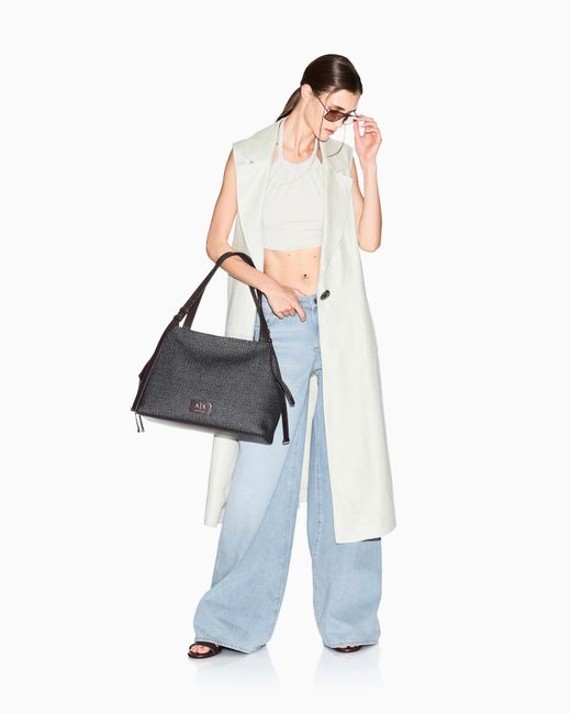 ARMANI EXCHANGE Black Structured Mini Shoulder Bag