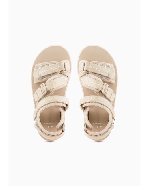 Armani Exchange White Multi-band Sandals With Tear for men