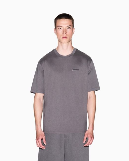 ARMANI EXCHANGE T-Shirt Mit Normaler Passform Und Aufdruck Auf Der Rückseite in Gray für Herren