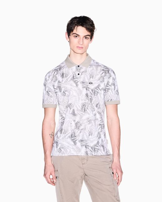 ARMANI EXCHANGE White Classic Polo Shirt for men