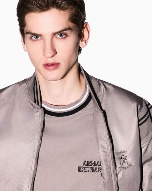 ARMANI EXCHANGE Pink Regular Fit T-Shirt With Contrasting Profile for men