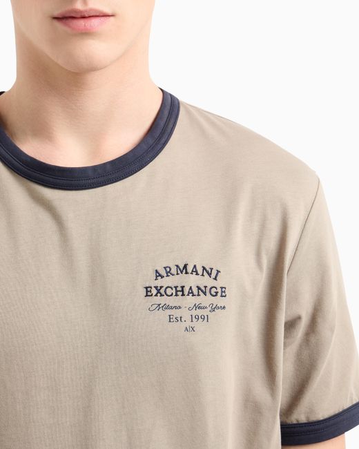 ARMANI EXCHANGE Natural Asv Organic Cotton Regular Fit T-Shirt for men