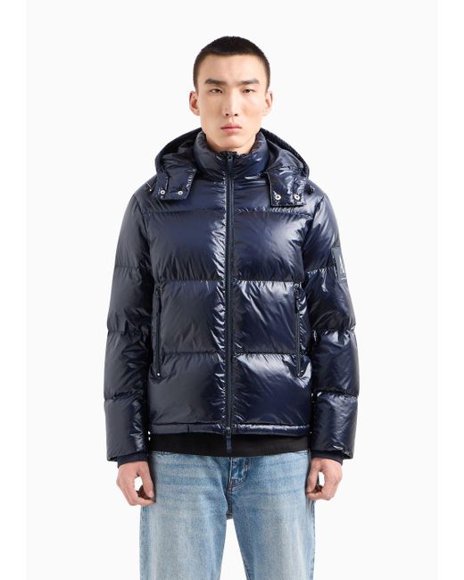 Armani Exchange Blue Down Jackets for men