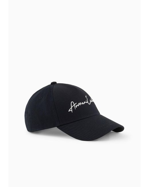 Cappello Con Visiera Con Maxi Logo di Armani Exchange in Blue da Uomo
