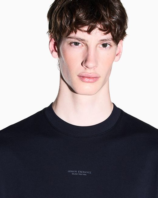 ARMANI EXCHANGE Blue Oversized T-Shirt for men