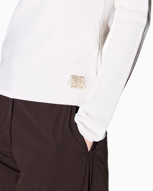 ARMANI EXCHANGE White Regular Fit Pullover Knitted