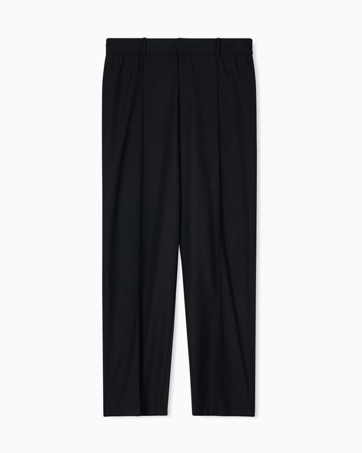 ARMANI EXCHANGE Black Pleated Trousers for men