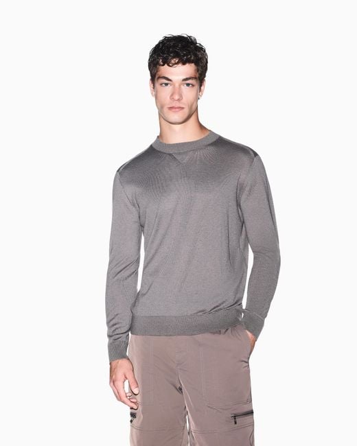 ARMANI EXCHANGE Gray Regular Fit Pullover for men