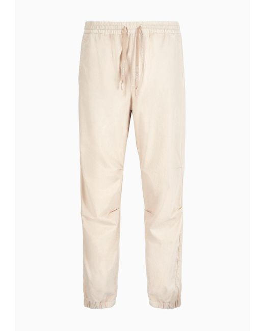 Armani Exchange Natural Nylon Twill Drawstring Trousers for men
