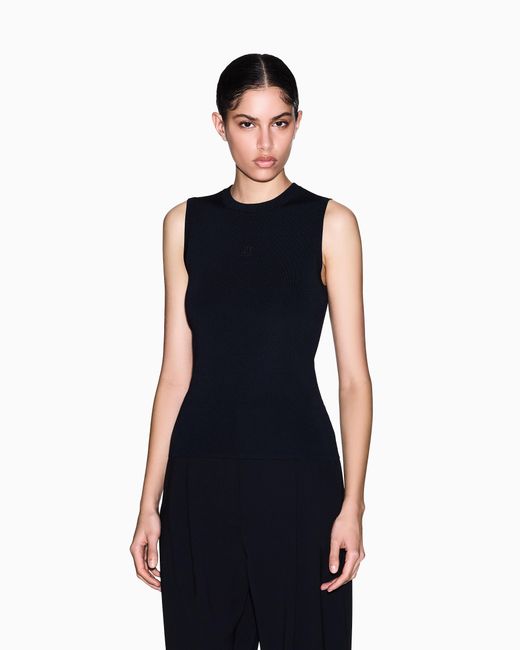 ARMANI EXCHANGE Blue Recycled Viscose Top