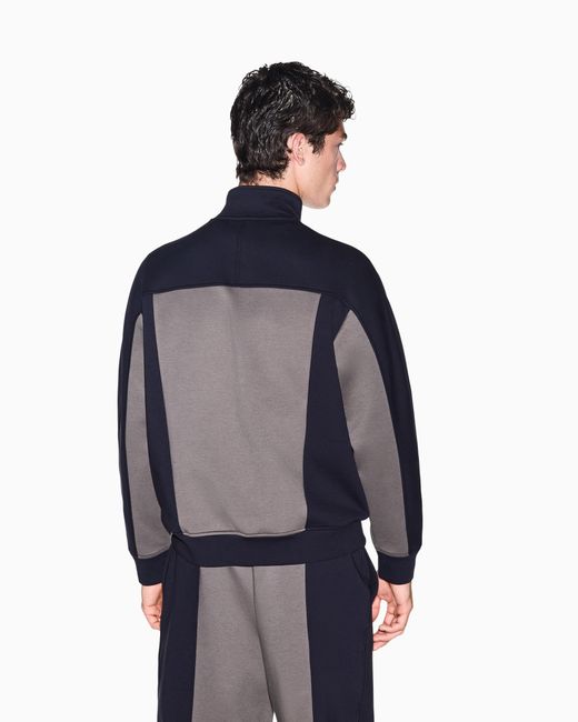 ARMANI EXCHANGE Blue Regular Fit Sweatshirt Bonded Stretch Cotton Blend for men