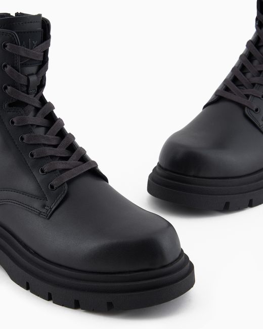Anfibi di ARMANI EXCHANGE in Black da Uomo
