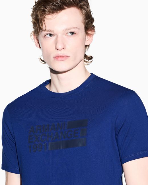 ARMANI EXCHANGE Blue Slim Fit T-Shirt for men