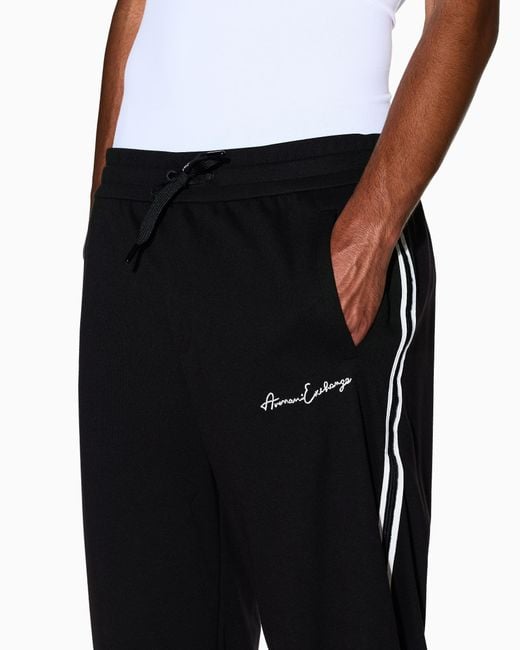 ARMANI EXCHANGE Black Logo Joggers for men