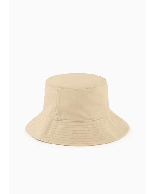 Armani Exchange Natural Bucket Hat In Asv Organic Cotton