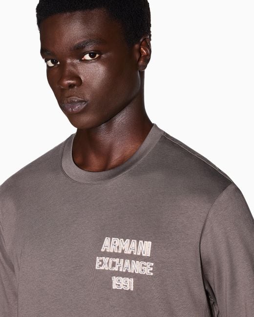ARMANI EXCHANGE Brown Regular T-Shirt for men
