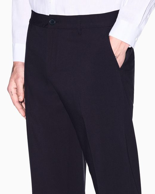 ARMANI EXCHANGE Blue Tailored Straight-Leg Trousers for men