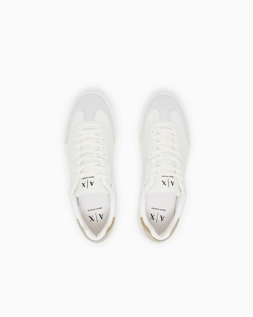 ARMANI EXCHANGE White Technical Fabric Sneakers