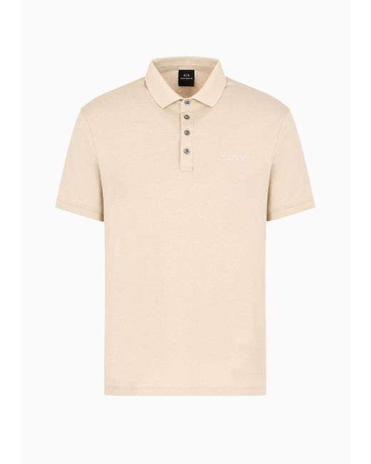 Armani Exchange Natural Milano New York Cotton Polo Shirt for men
