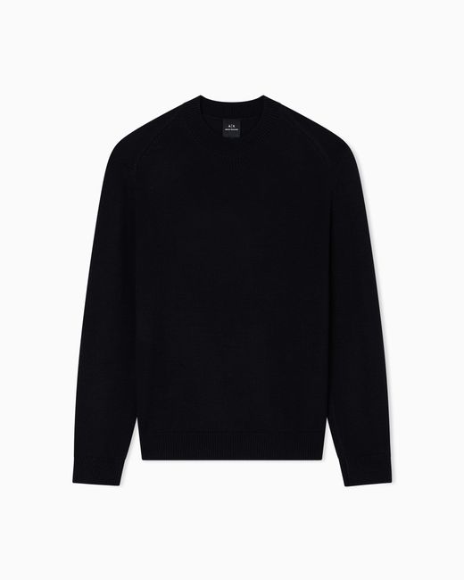 Pull Col Rond En Laine Et Coton ARMANI EXCHANGE pour homme en coloris Black