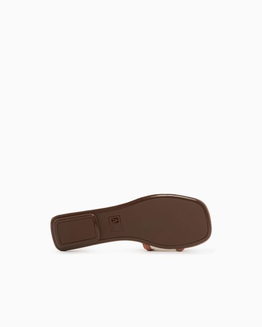 ARMANI EXCHANGE White Flat Sandals