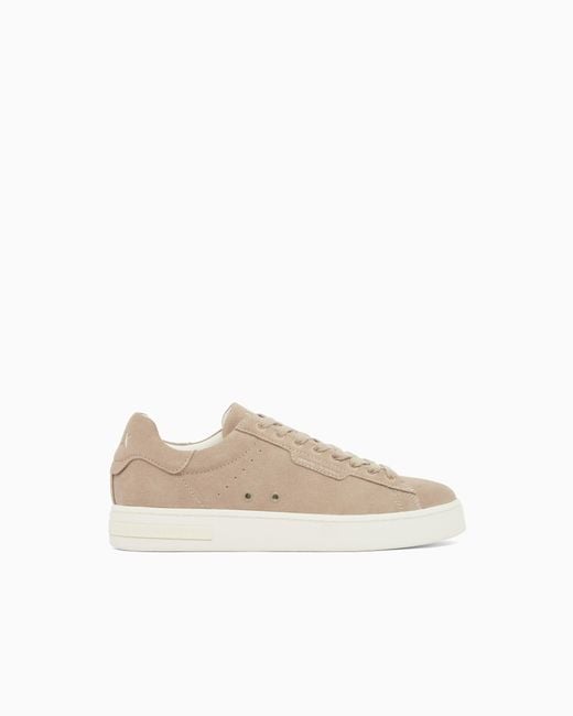 ARMANI EXCHANGE White Technical Fabric Sneakers for men