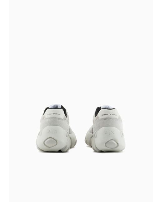 Sneakers Chunky In Pelle Con Mix Di Colori di Armani Exchange in White da Uomo