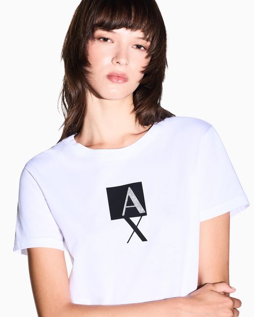 ARMANI EXCHANGE White Regular Fit T-Shirt