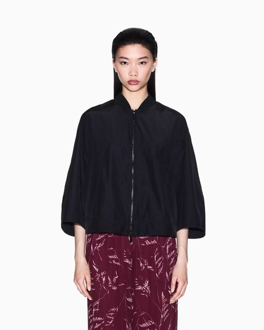 Blouson Ottoman Zippé ARMANI EXCHANGE en coloris Blue