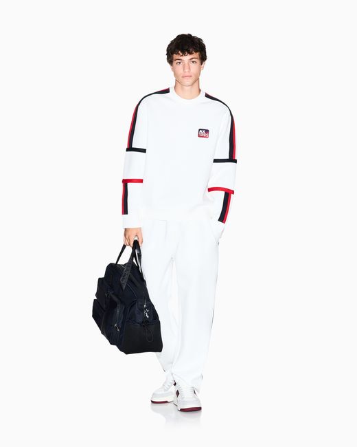 ARMANI EXCHANGE Red Sweatshirt With Contrasting Bands for men