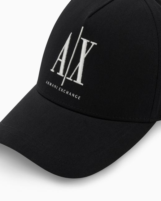 ARMANI EXCHANGE Black Baseball Cap Icon for men