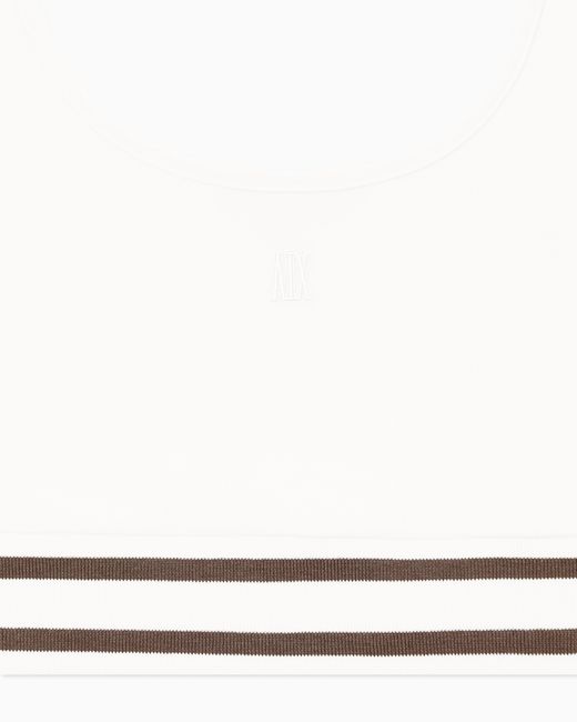 ARMANI EXCHANGE White Cropped Top With Contrasting Trim