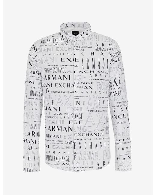 Camisa estampada Armani Exchange de hombre de color Blanco | Lyst