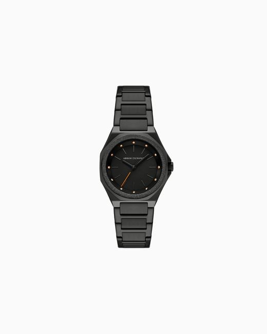 ARMANI EXCHANGE Black Dreizeigeruhr Aus Schwarzem Edelstahl