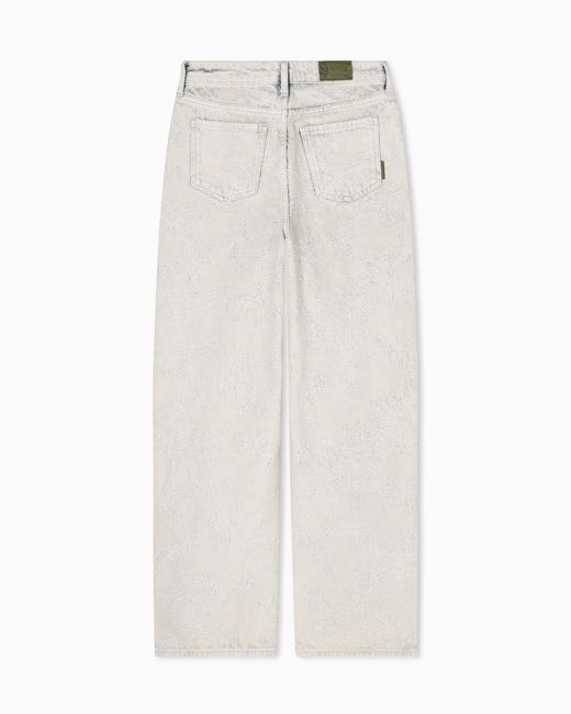 ARMANI EXCHANGE White Relaxed Fit Bleached Denim Jeans With Vintage Effect