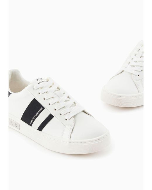 Sneakers Con Dettagli A Contrasto di Armani Exchange in White