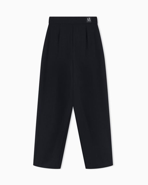 ARMANI EXCHANGE Black Asv Fabric Pleated Trousers