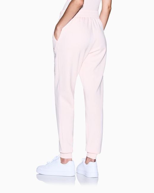 ARMANI EXCHANGE Pink Regular Fit Trousers Stretch Viscose Scuba