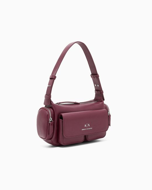 Borsa A Spalla Grande Con Tasche Laterali di ARMANI EXCHANGE in Purple