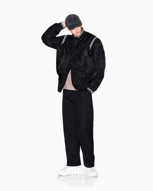 ARMANI EXCHANGE Blue Satin Bomber Blouson for men