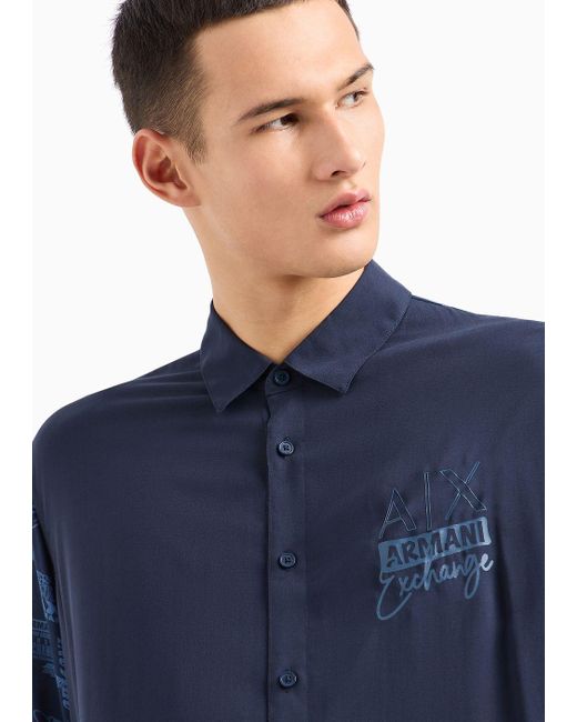 Camisas Informales Armani Exchange de hombre de color Blue