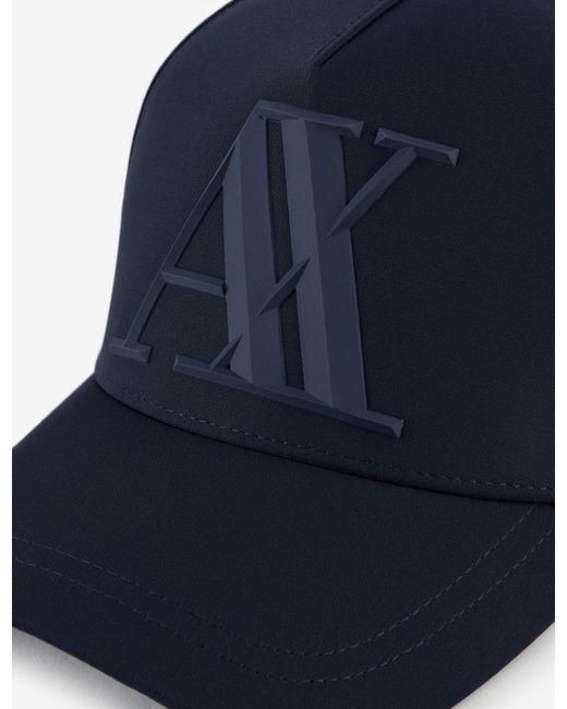 Armani Exchange Rubber Logo Ax Hat in Navy Blue (Blue) for Men - Lyst