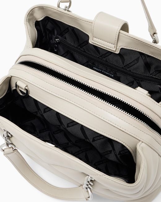 ARMANI EXCHANGE White Shopping Bag