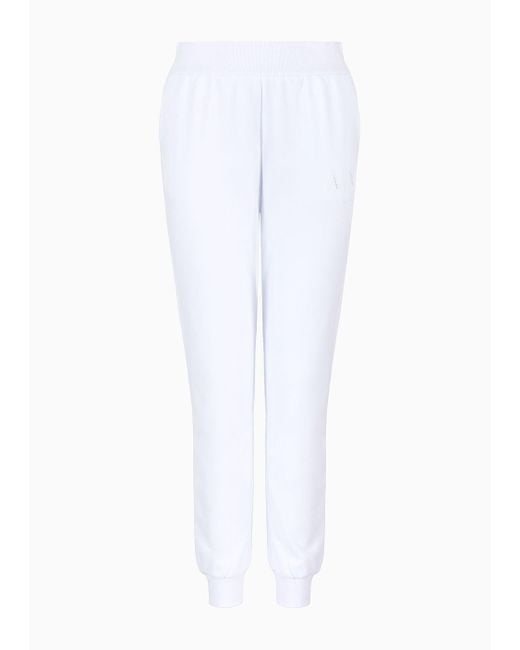 Pantaloni Joggers In Cotone Organico Asv di Armani Exchange in White