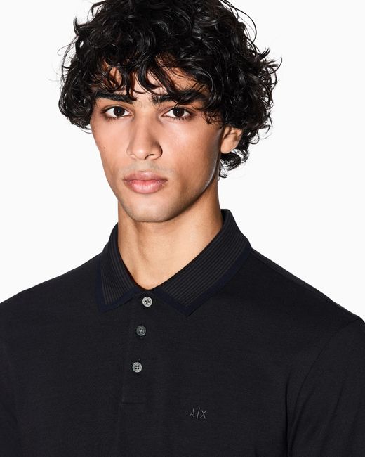 Polo Regular Fit Maniche Lunghe di ARMANI EXCHANGE in Blue da Uomo
